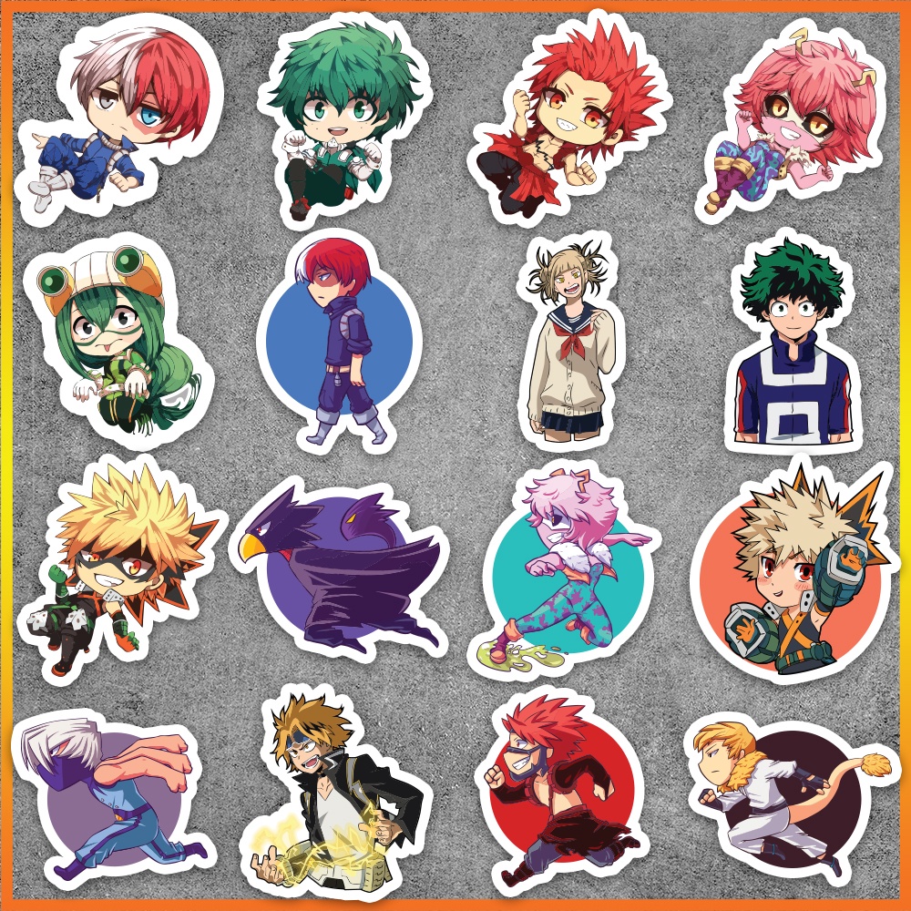 Set 50 cái Sticker My Hero Academia, Hình Dán Học viện anh hùng chống nước, Sticker Boku No Hero Academia