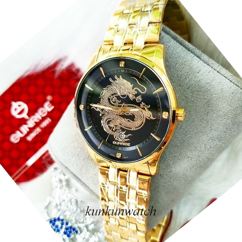 Đồng Hồ Nam SUNRISE 1271SA Hoạ Tiết Rồng  Authentic