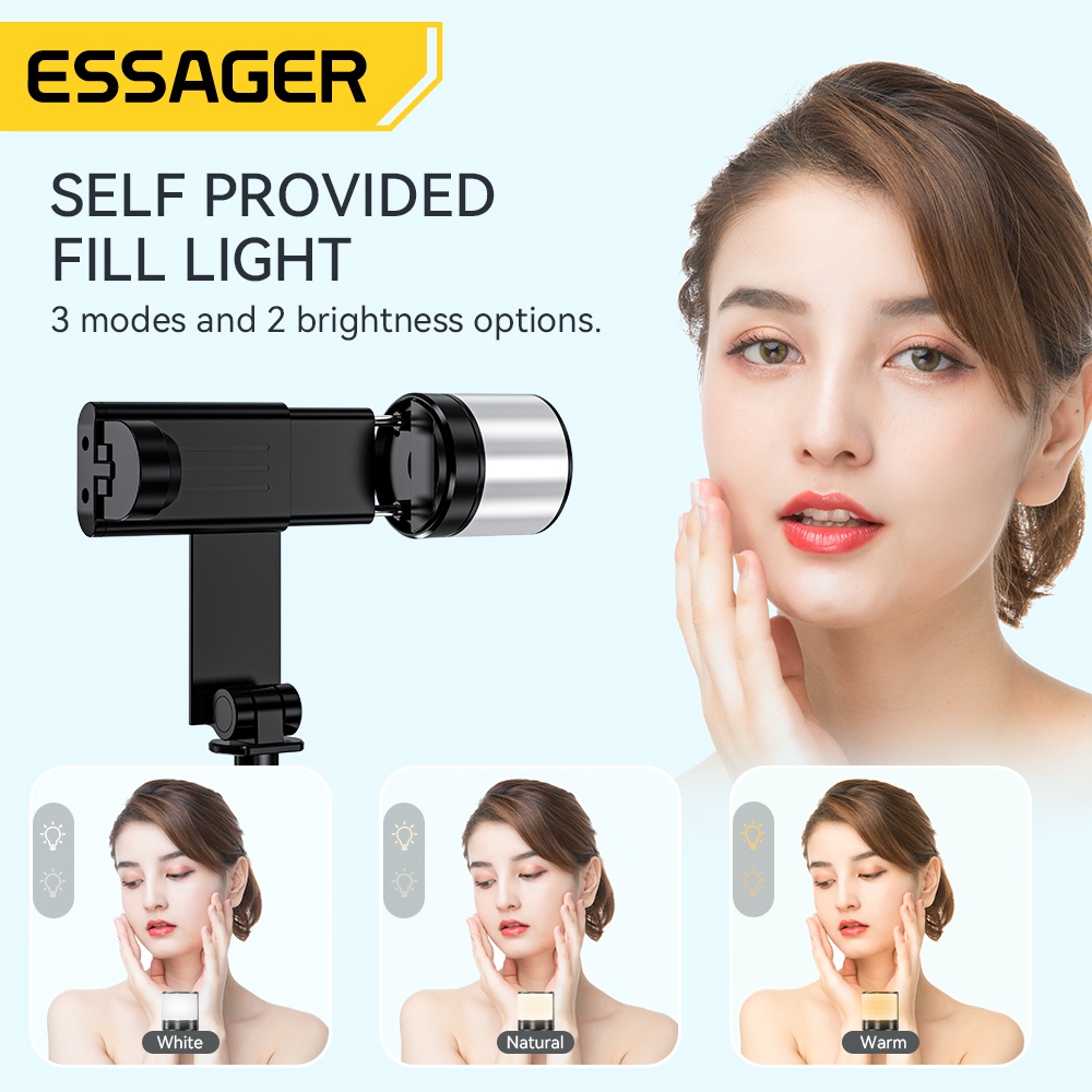 Gậy Tự Sướng Essager Q12s Bluetooth Di Động Kèm Giá Đỡ Đèn Chụp Ảnh Cho Tất Cả Các Dòng Điện Thoại