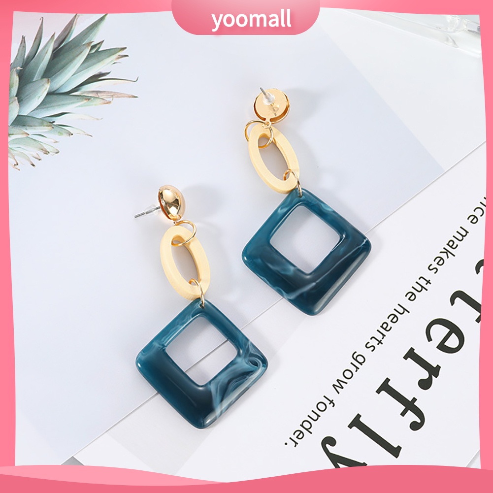 Bông Tai Hình Thoi Tròn Phong Cách Vintage Dành Cho Nữ