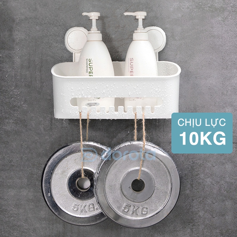 Kệ treo tường không cần khoan cao cấp DOROTA công nghệ hút chân không, đựng đồ nhà tắm decor AW558