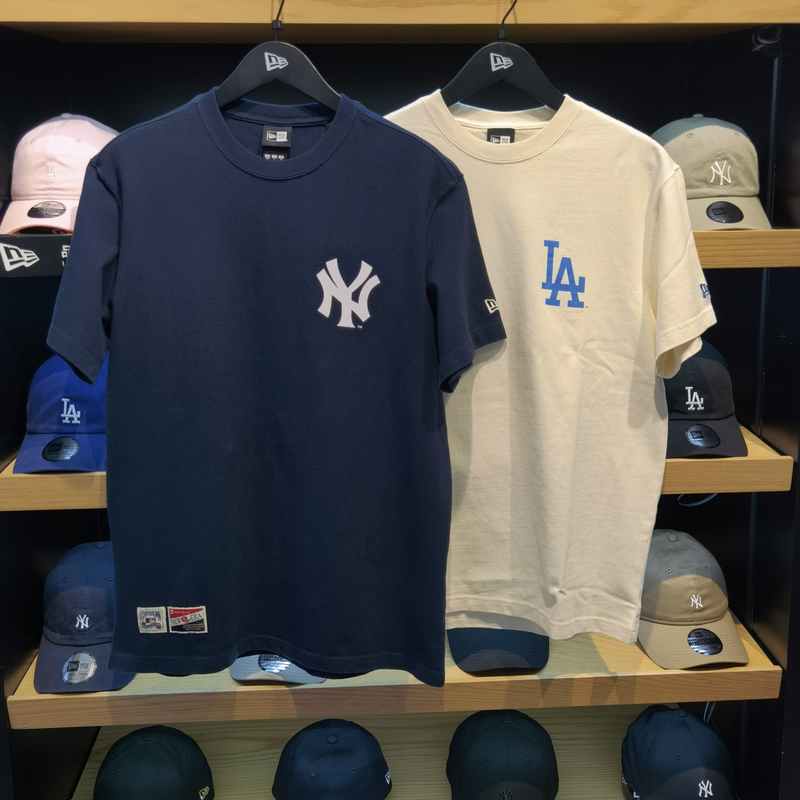 MLB Áo Thun Tay Ngắn In Hình ny / LA Thời Trang Mùa Hè