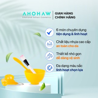 Bộ Dụng Cụ 6 Món Trộn Mặt Nạ Chuyên Dụng - Chén, Cọ, Muỗng, Que Trộn Tiện Lợi, Chất Liệu Nhựa Cao Cấp An Toàn Cho Da