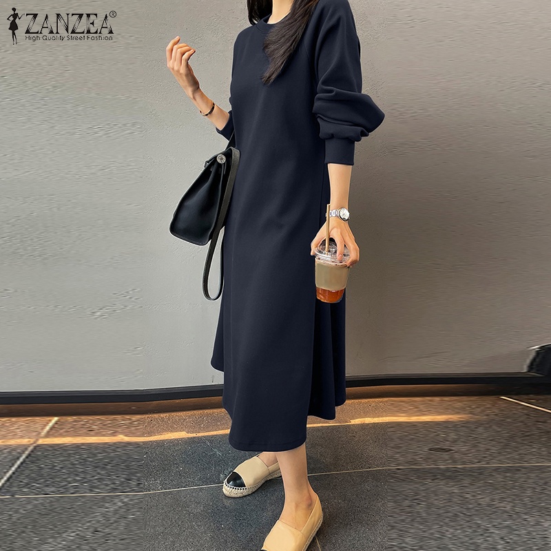 Zanzea Đầm Hoodie Tay Dài Thời Trang Quyến Rũ Cho Nữ