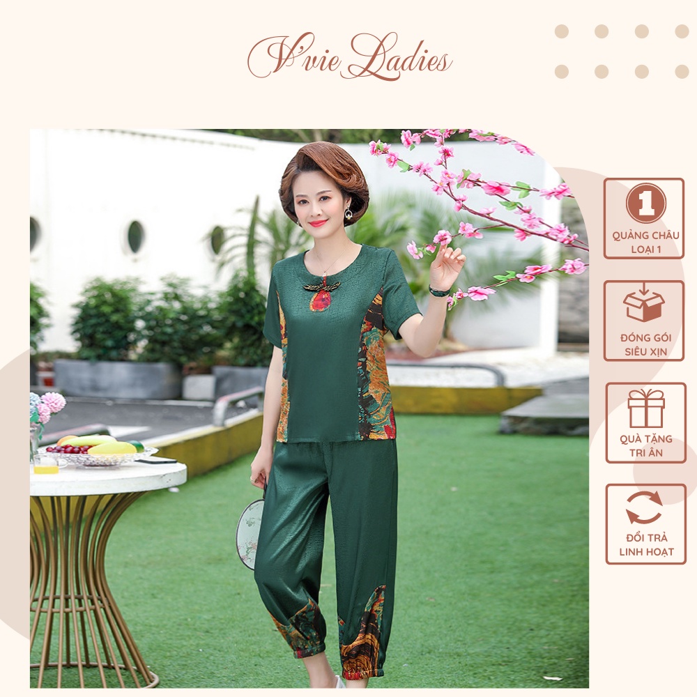 Bộ quần áo trung niên cao cấp, mềm mại thoải mái, sang trọng V'vie Ladies