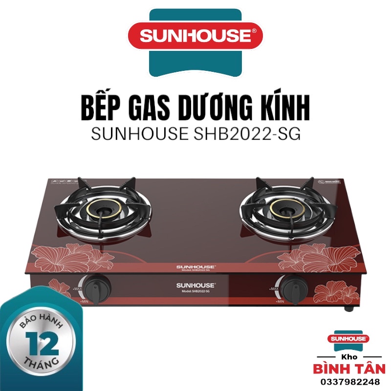 Bếp gas dương kính SUNHOUSE SHB2022-SG