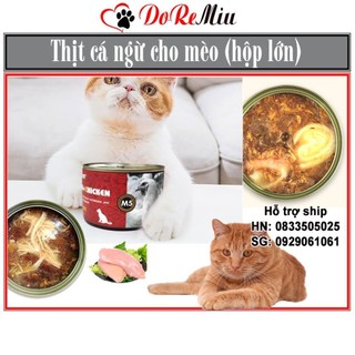 STHA- Thịt cá ngừ đóng hộp lớn (Lon 170gr 6 vị) đồ ăn vặt cho mèo mọi lứa tuổi Pate từ thịt cá ngừ thật 100%