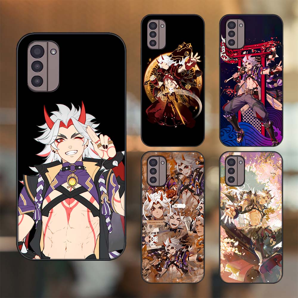 Ốp lưng Nokia G11 viền đen in hình Arataki Itto Genshin Impact