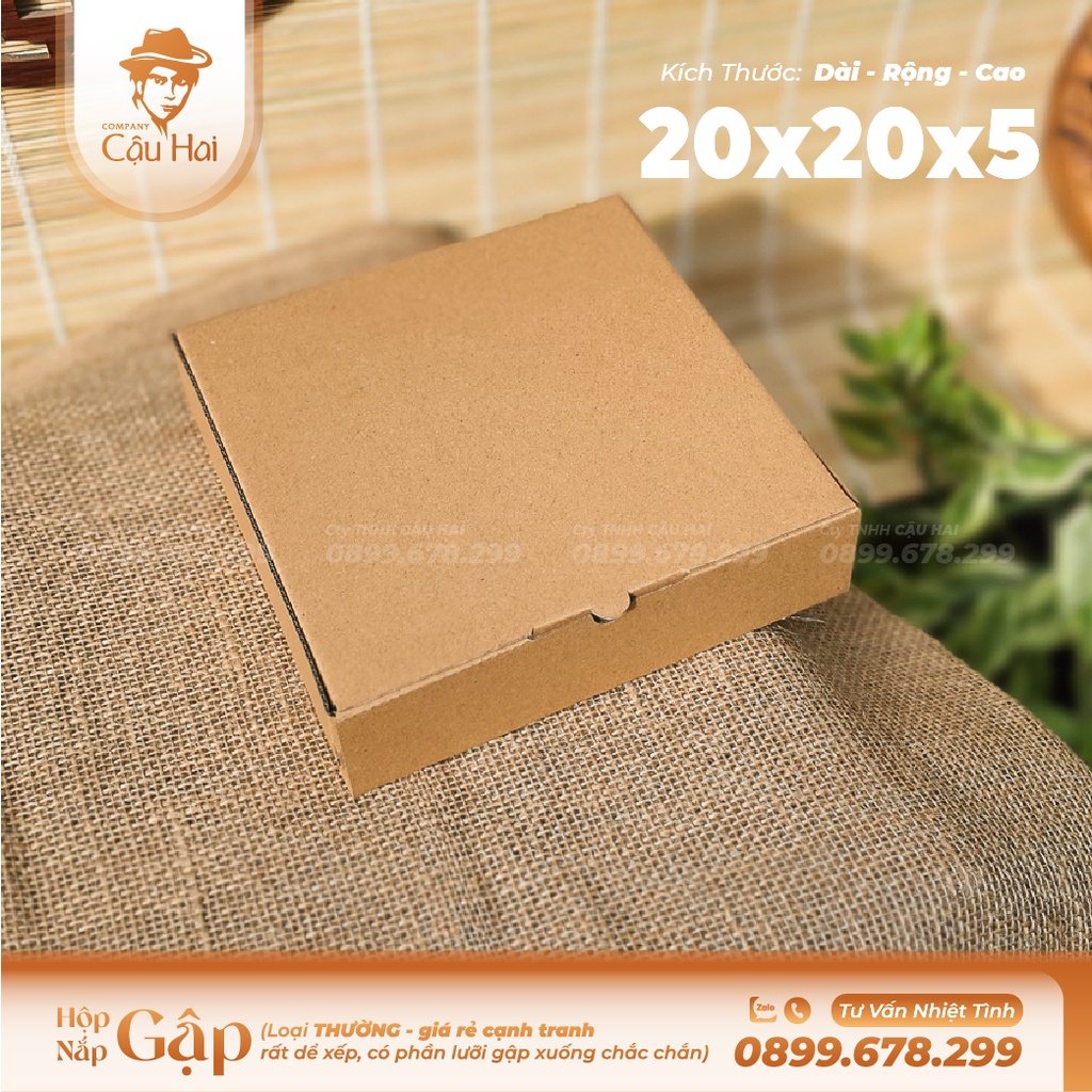 Set 20 hộp carton nắp GẬP 20x20x5