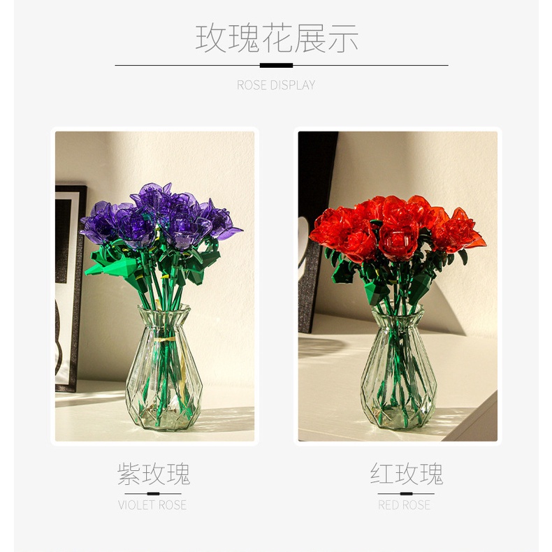 Hoa Hồng Pha Lê Cầu Vồng Quà Tặng Ngày Lễ Tình Nhân