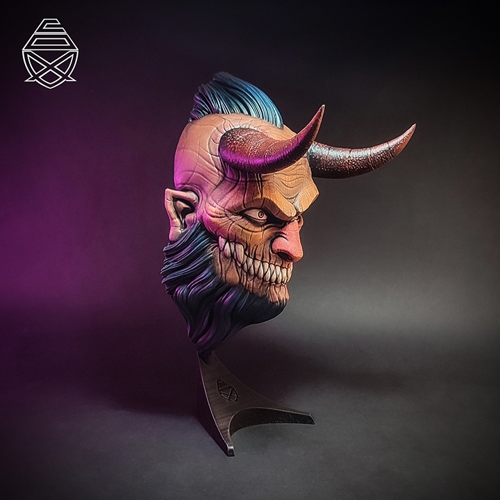 Mô hình in 3D Mặt Nạ Quỷ KRAMPUS Treo Tường Trang Trí Tường