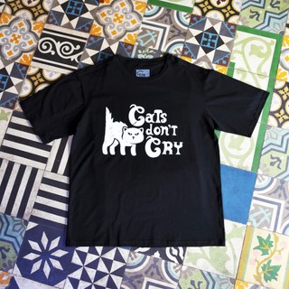 Áo thun cotton oversize CATS DON'T CRY
