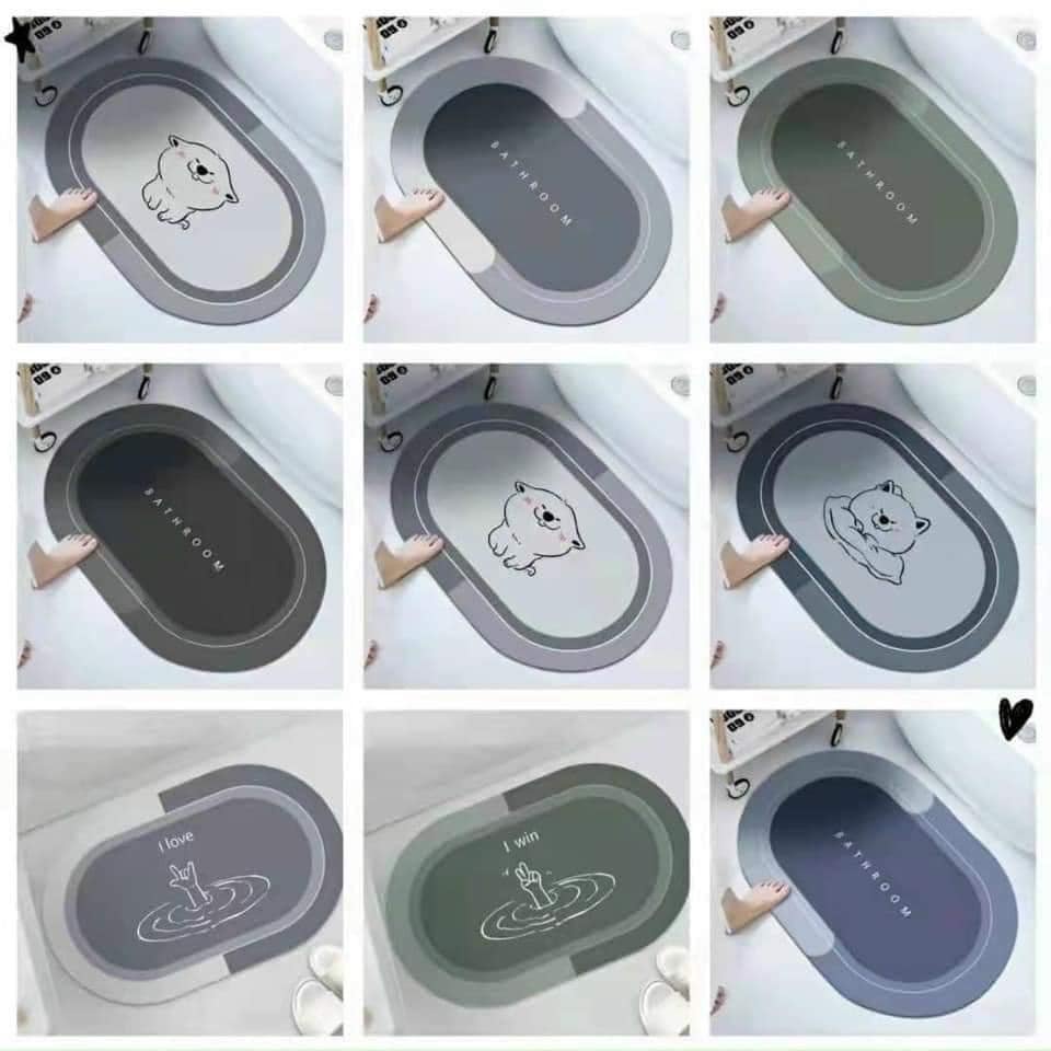 Thảm Lót Sàn - Thảm Lau Chân Nhà Tắm Silicon Siêu Thấm Nước