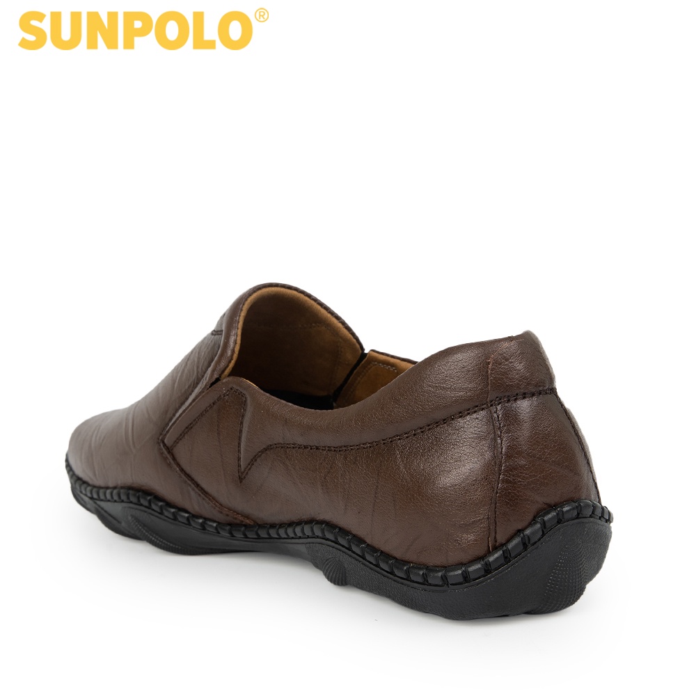 Giày lười nam Da bò cao cấp SUNPOLO đi làm công sở, đi chơi Màu Đen/Nâu - CS5080