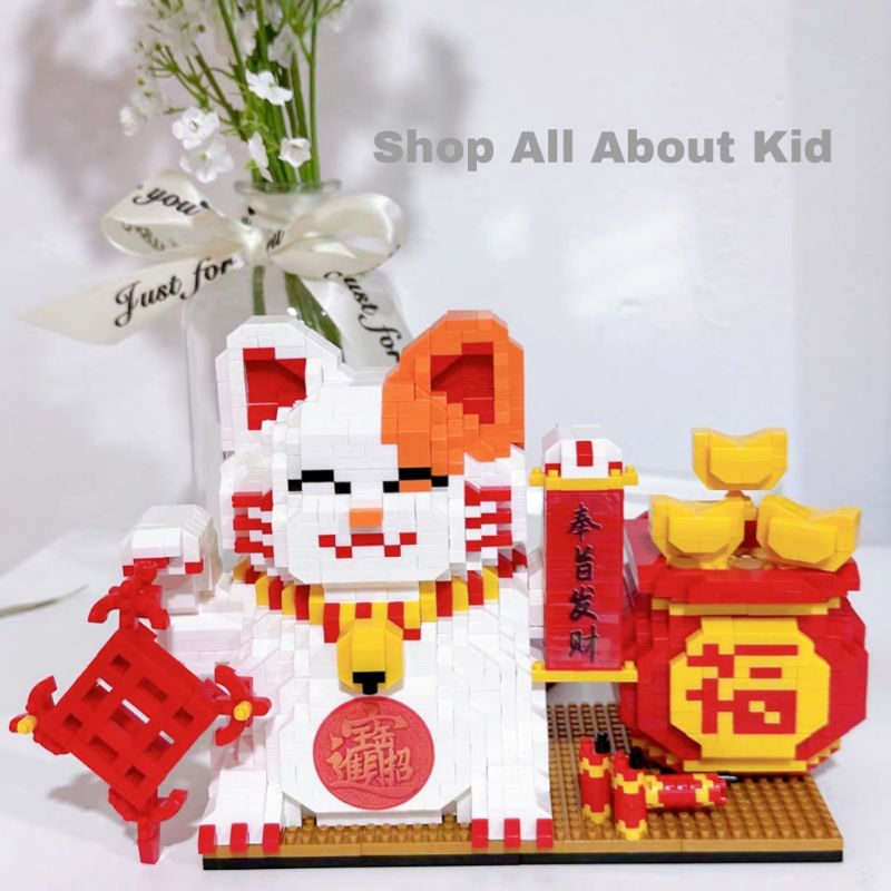 Lắp ráp mô hình Mèo Thần Tài 5D mới nhất 22cm, phong thủy tài lộc -All About Kid