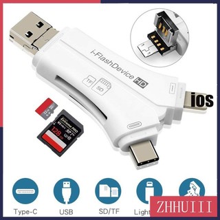 Đầu đọc thẻ nhớ tf sd đa năng 4 trong 1 cho điện thoại