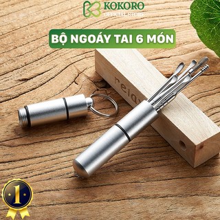 Bộ Lấy Ráy Tai, Bộ Ngoáy Tai 6 Món Thép Không Gỉ An Toàn Cho Cả Gia Đình