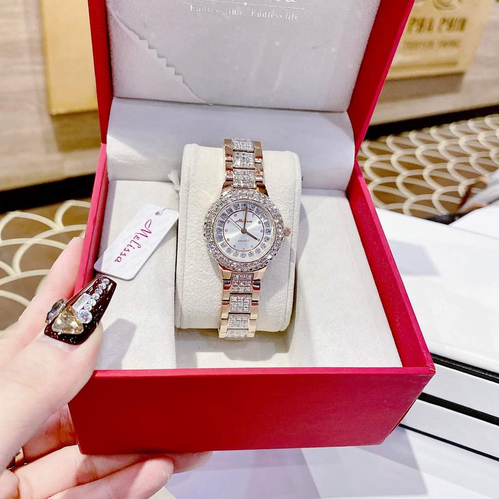 Đồng Hồ Nữ Melissa F6356 Chính Hãng Size 34mm cẩn đá SWA xinh lung linh