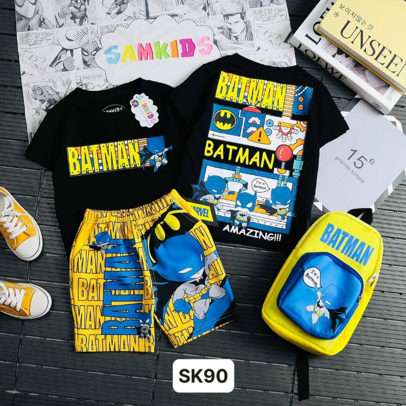 Bộ siêu nhân Samkids kèm túi đeo chéo size 3-15