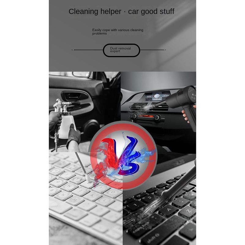 60000RPM Wireless Air Duster Adjustable Cordless Air Blower Compressed Dust Blowing Handheld Keyboard PC Camera Cleaner