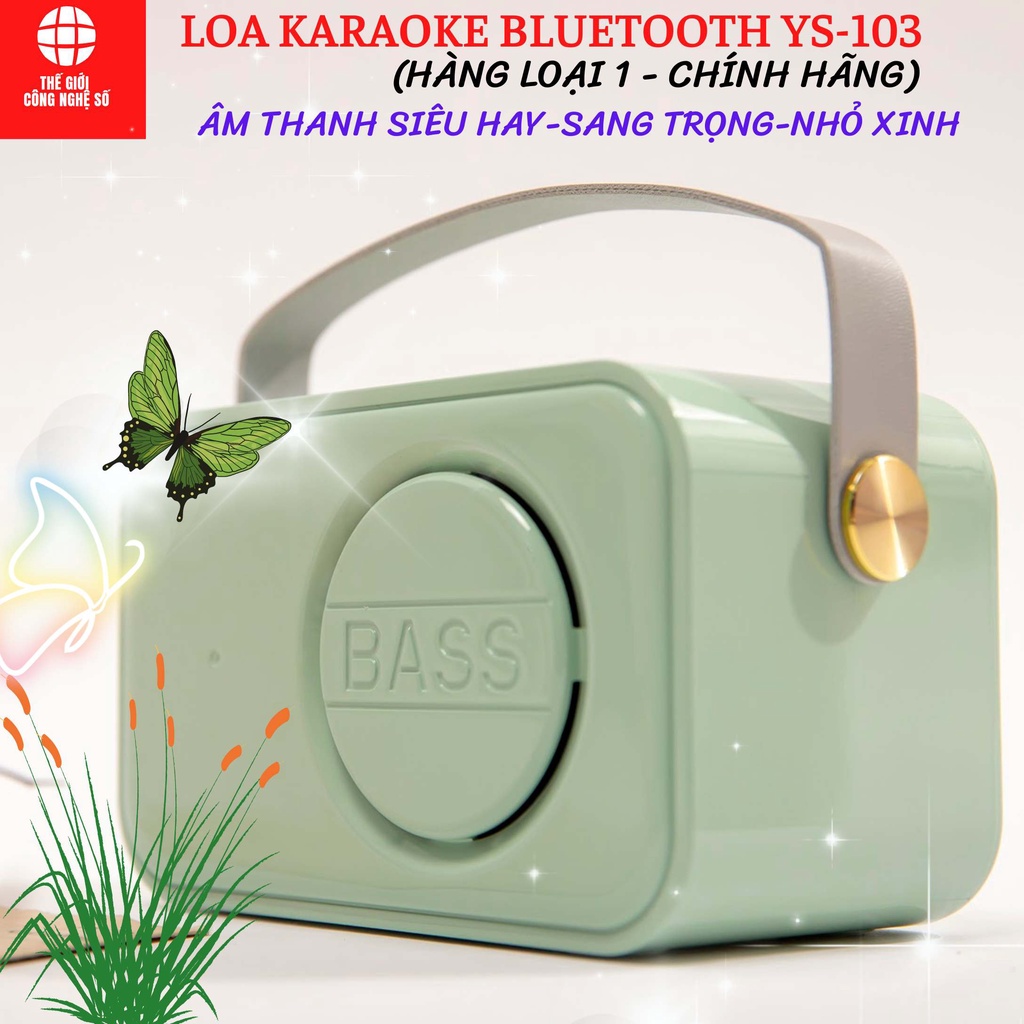 Loa bluetooth YS-103 Kèm 1 Micro không dây, Âm thanh tuyệt đỉnh, loa bluetooth mini nhỏ nhẹ hát karaoke mọi lúc mọi nơi