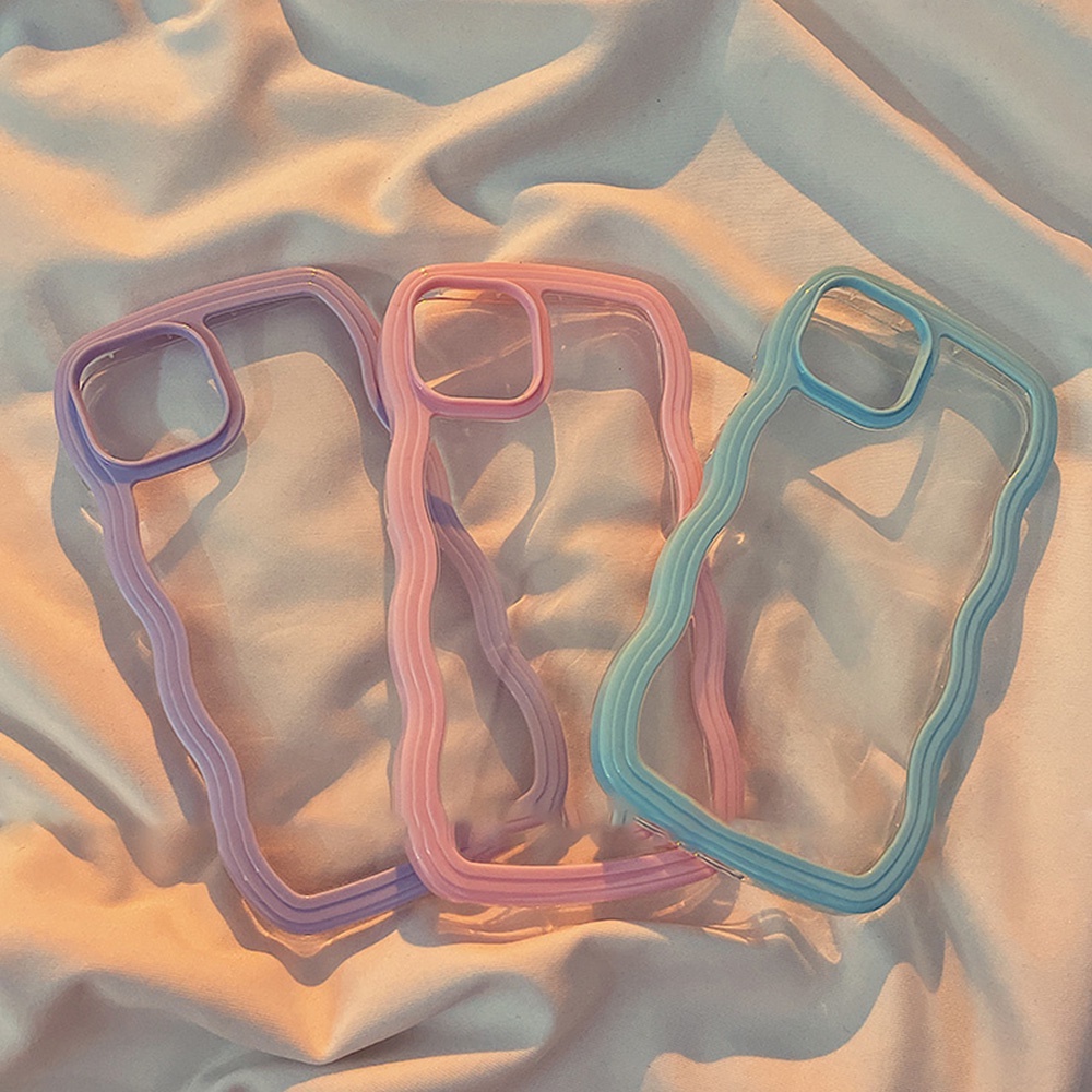 Ốp Điện Thoại TPU Mềm Chống Sốc Viền Gợn Sóng Nhiều Màu Sắc Cho IPhone 14 13 12 11 Pro Max