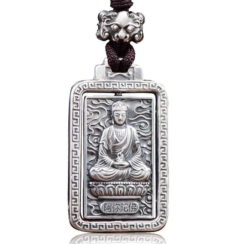 Dây Chuyền Bạc Mặt Phật Cung Hoàng Đạo Xoay Được Cho Nam