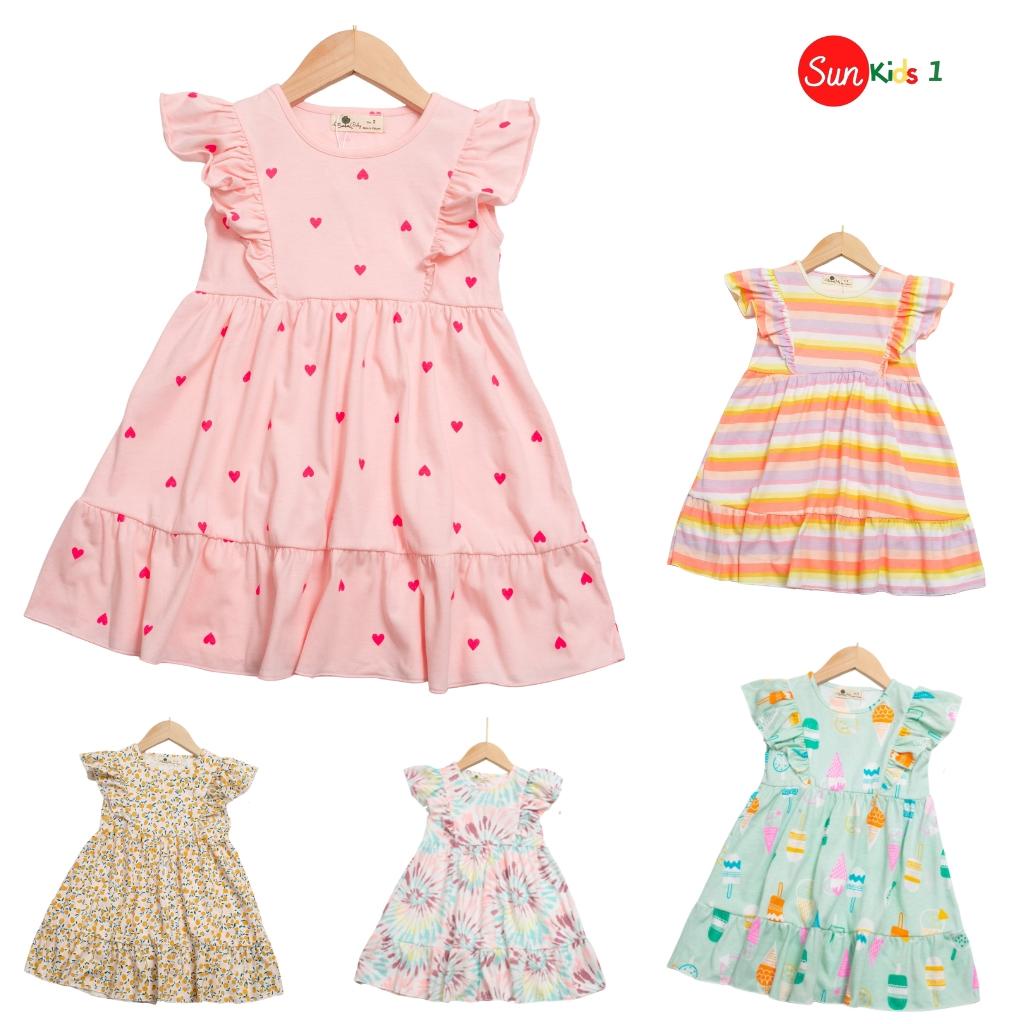 Váy bé gái chất cotton, đầm bé gái size 2-12 tuổi, đầm trẻ em SUNKIDS1 có nhiều màu