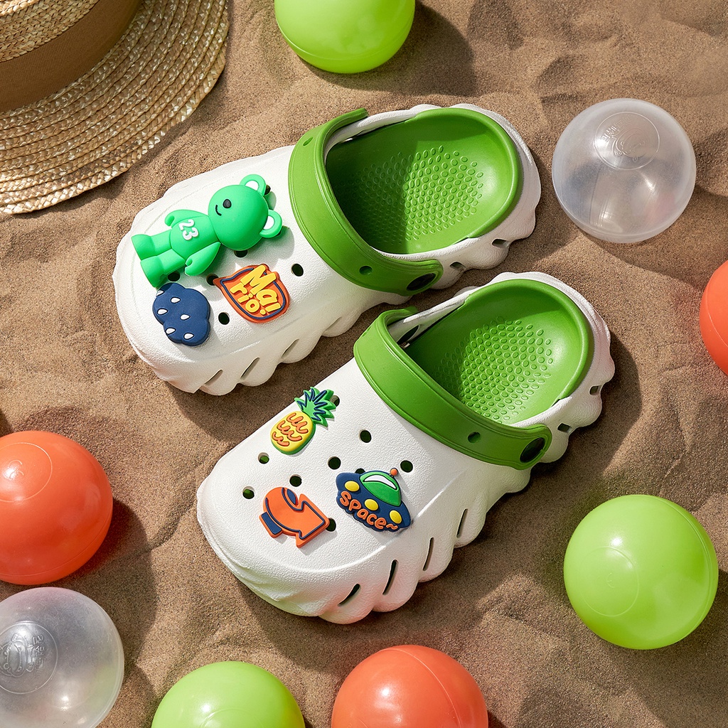 Cheerful Mario Dép Crocs Đi Trong Nhà Chống Trượt In Hình Mario Dễ Thương Thời Trang Mùa Hè Cho Bé Trai Và Gái