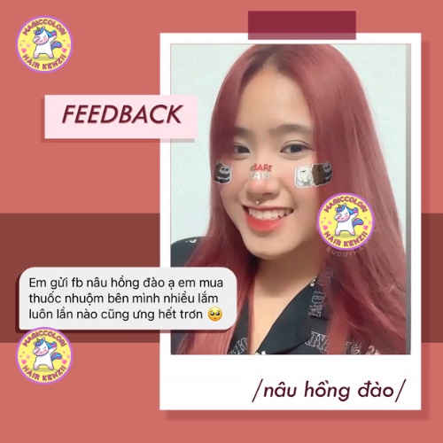 Thuốc Nhuộm Tóc Màu NÂU HỒNG ĐÀO Lên Từ Nền 6 - 7 Tặng Oxi Găng Tay Mũ Chùm Kenzii