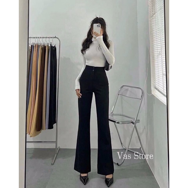 Quần ống loe Melya 2 Cúc cạp cao chấy vải Thái mịn , không nhăn bản to tôn dáng , phù hợp nhiều lứa tuổi