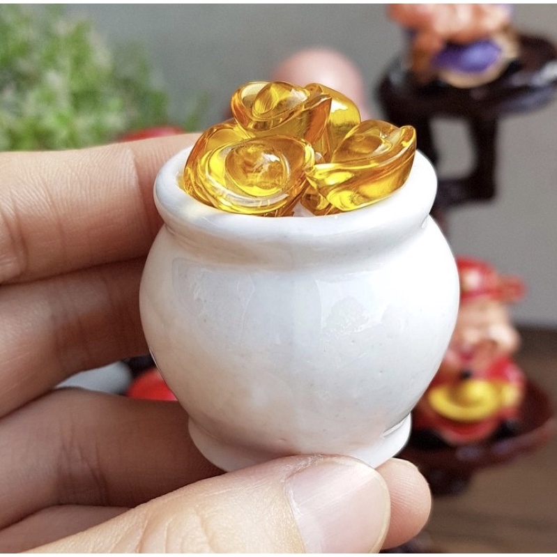 Chum thỏi vàng tài lộc trưng bàn thờ Thần Tài may mắn sung túc cả năm