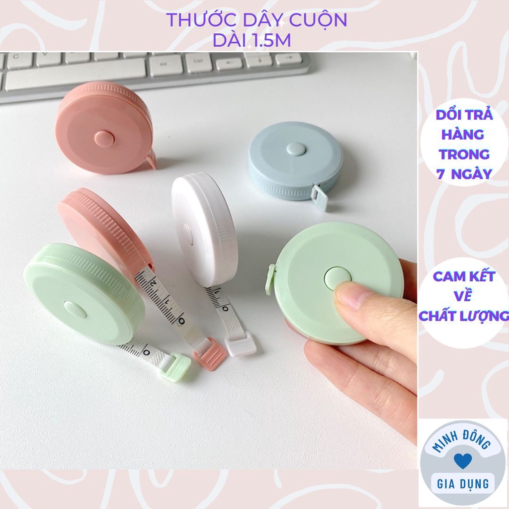 Cuộn thước dây dài 1.5m tự động thu gọn tiện dụng