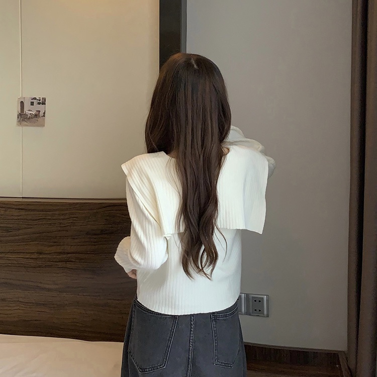 NZN Áo cardigan Dệt Kim Tay Dài Dáng Rộng Cổ Búp Bê Thời Trang Cho Nữ