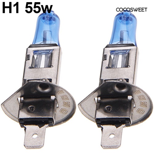 Set 2 Bóng Đèn Pha Xenon Halogen H1 / H4 / H7 55W / 100W 12V 5000K Ánh Sáng Trắng
