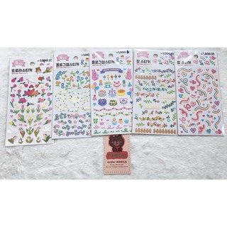 [CÓ SẴN] SET STICKERS TRANG TRÍ HOA LÁ TIM DAISO HÀN QUỐC (2)