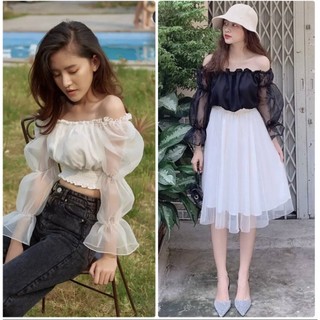 Áo lưới khoét vai công chúa U28023