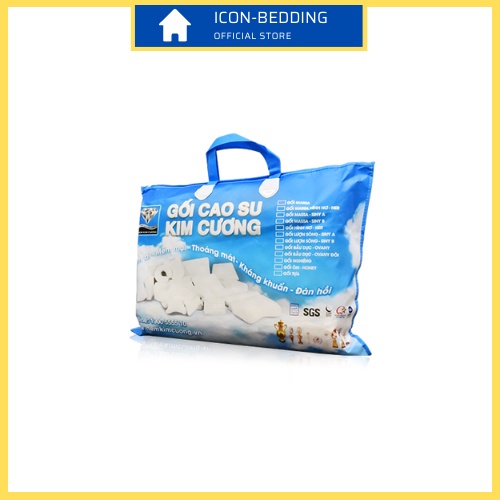 Gối Đôi Cao Su Thiên Nhiên Kim Cương 39x117x10cm, Gối Dài Chính Hãng By Icon-Bedding
