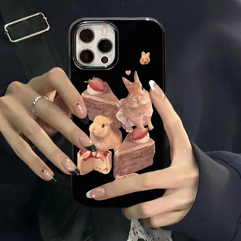 Ốp Điện Thoại Hình Thỏ Đáng Yêu Cho iPhone 11 pro max 12 12pro 12promax 13 14 14plus 14promax 7 8plus x xr xsmax
