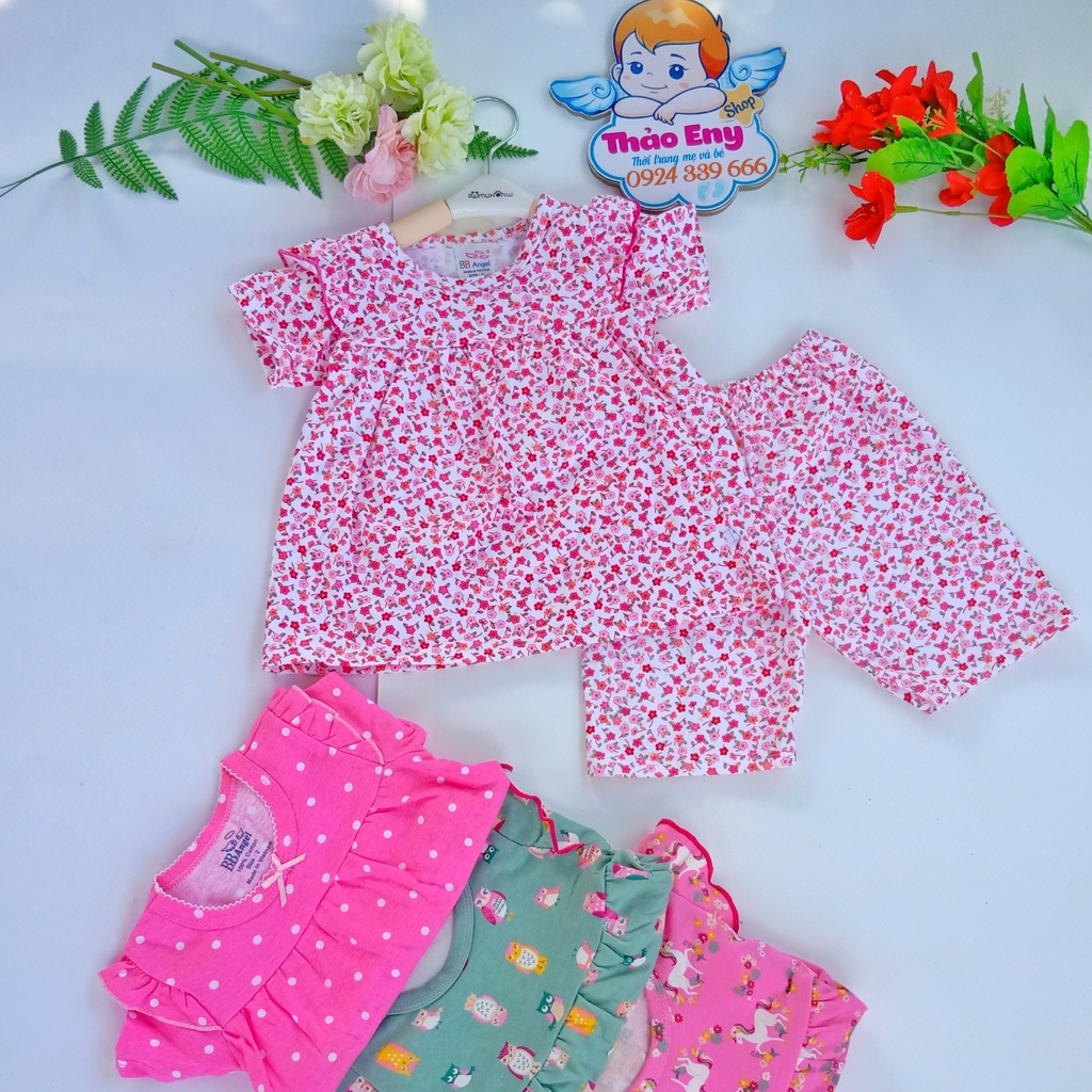 Bộ đồ bé gái cộc tay bánh bèo babydoll bozip xuất dư. 💞 Giao Màu Ngẫu Nhiên Đẹp💞