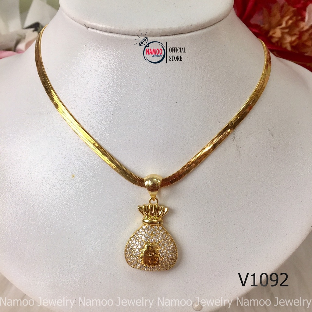Bộ Trang Sức Nữ V1092 Đẹp Xuất Sắc Với Thiết Kế Túi Tài Lộc Cho Xuân Này Namoo Jewelry