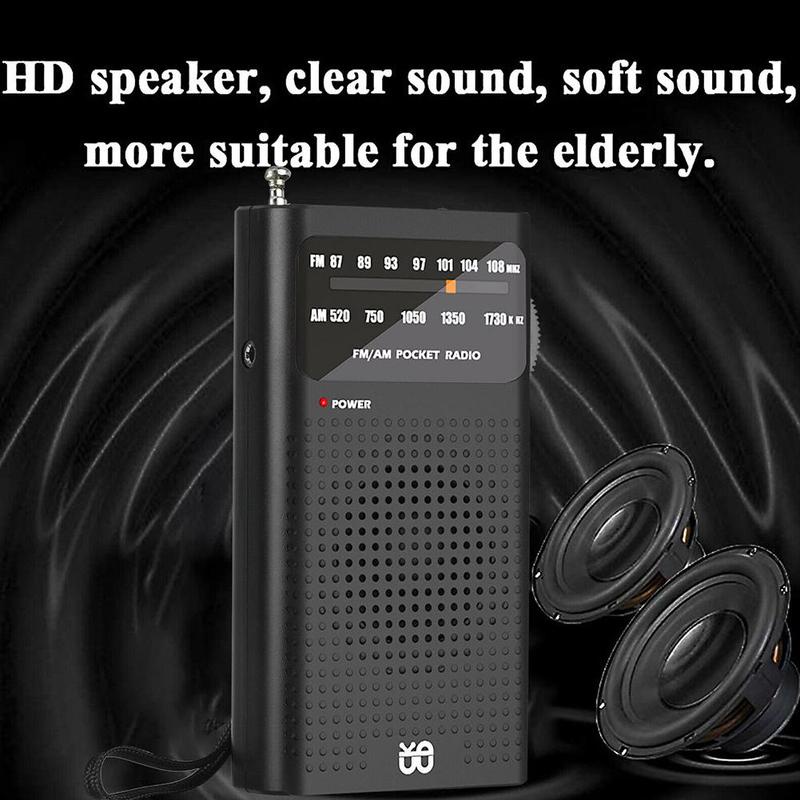 Radio Mini AM / FM Hai Băng Thông Báo Thời Tiết Cho Đi Bộ Đường Dài I8J4