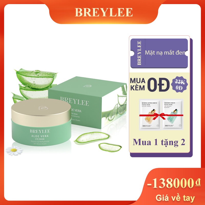 Hộp 60 miếng mặt nạ mắt BREYLEE chứa collagen dưỡng ẩm xóa mờ quầng thâm giảm nếp nhăn