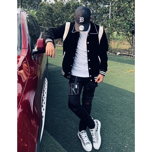 Áo khoác Teddy cổ bẻ pha nách