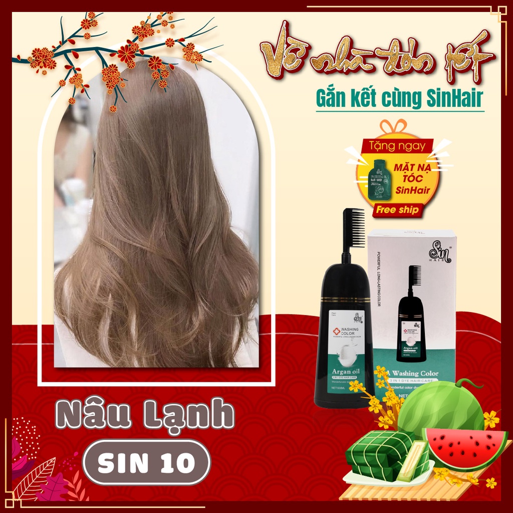 Dầu gội đổi màu tóc Nâu Lạnh | Gội là đổi màu | SinHair Việt Nam Official Store