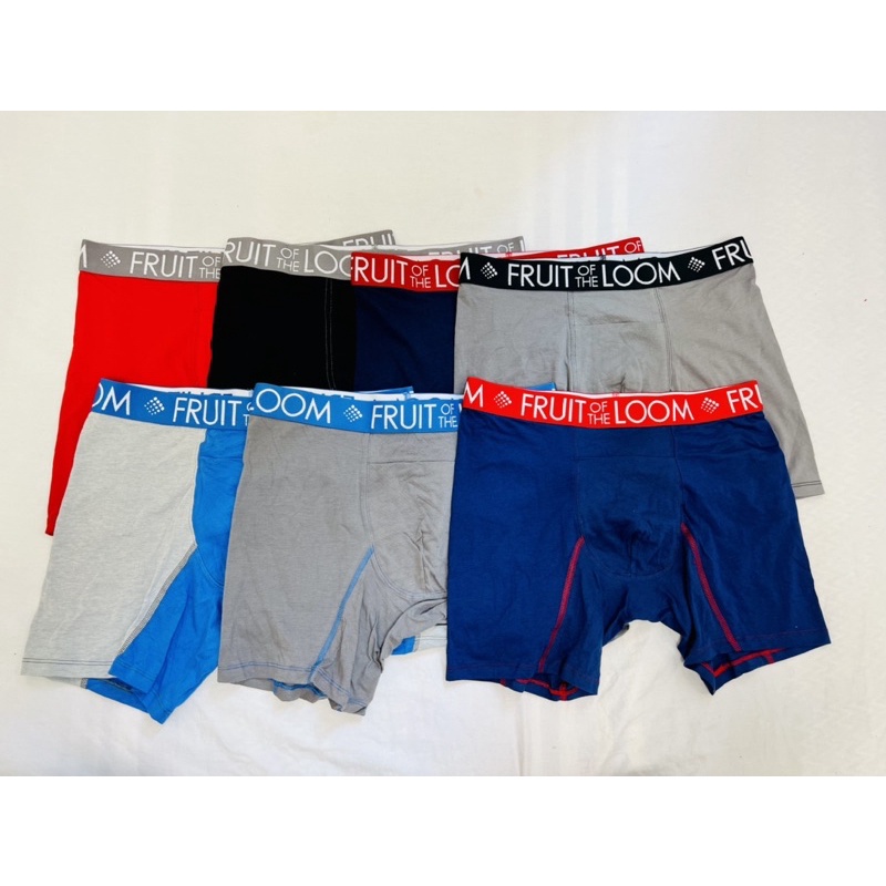 Combo 3-5-7 pcs quần sịp boxer nam fruit of the loom,chất liệu 90%cotton 10%spandex co giản 4 chiều,thoáng mát