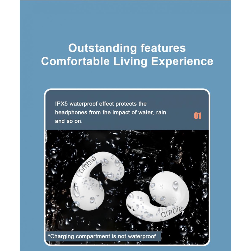 Ambie Tai Nghe Bluetooth TWS Truyền Âm Thanh Xương Tai Không Dây