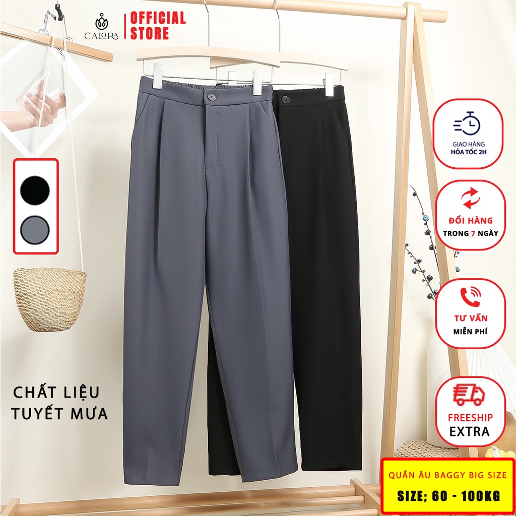 Quần Âu Công Sở Bigsize Nữ (60-100KG),Chất Liệu Vải Tuyết Mưa Không Bai Nhão