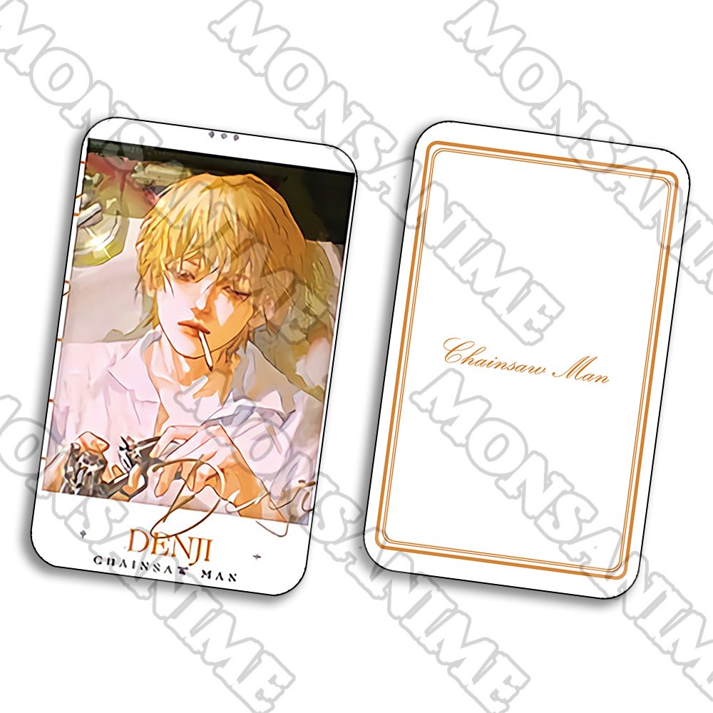 Ảnh card bo góc in hình CHAINSAW MAN Thợ săn quỷ ver Mắt Đậm thẻ bo viền 5*8cm anime chibi sưu tầm 1 tấm