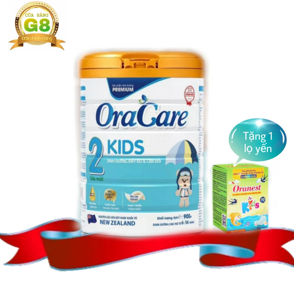 Sữa công thức Oracare Kids STEP 2 lon 900g - Tặng 1 lọ yến sào khi mua 1 lon